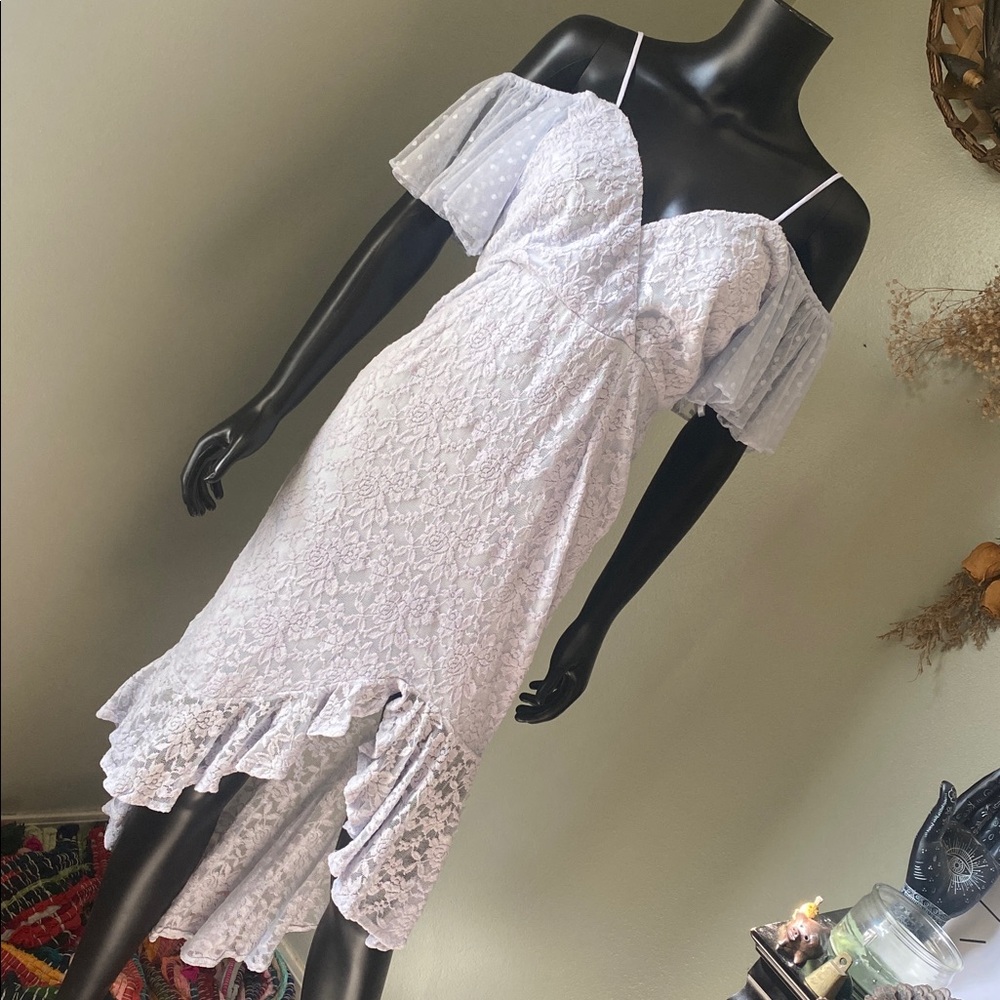 Angel Biba Mermaid Goddess Angel Like Light Baby Blue Lace Dress NWTs